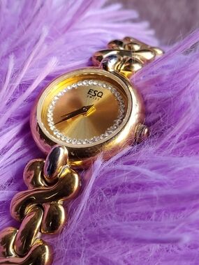 Gold-Tone Crystal Accent Women's Bracelet Watch
